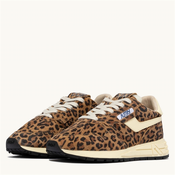 Autry Reelwind Low Sneakers, Leopard Suede & Rutabaga Leather